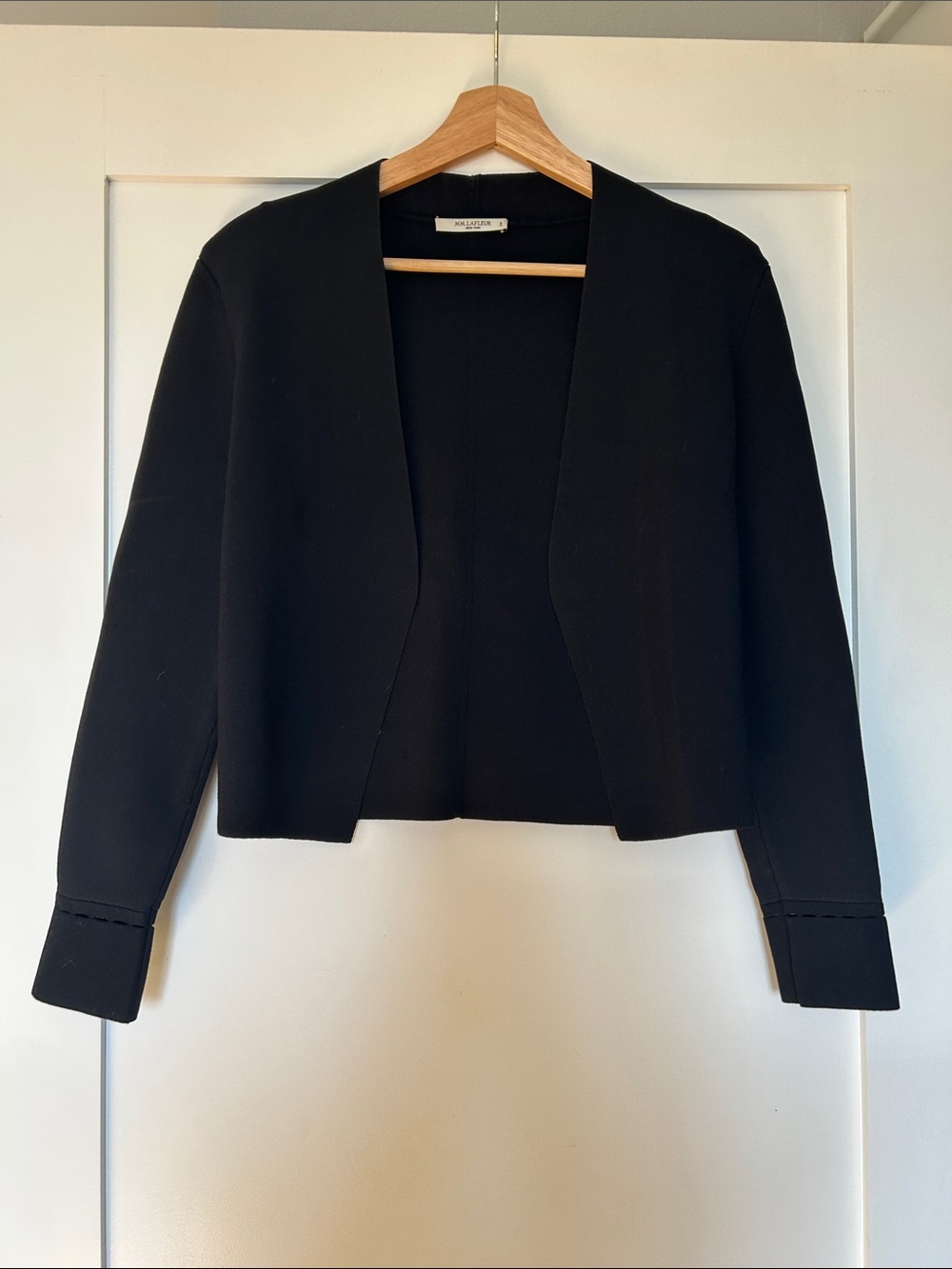 MM Lafleur Black Cropped Open-Front Blazer